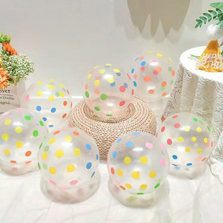 翻糖系列-透明點點氣球 彩色點點氣球 白色點點氣球 黃色點點氣球 點點氣球 印刷氣球