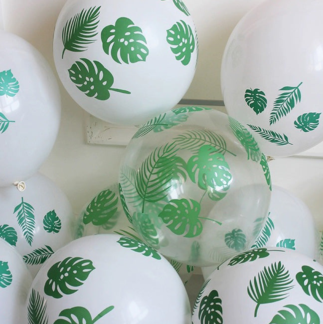 翻糖系列-透明綠葉氣球 綠葉氣球 植物氣球 印刷氣球