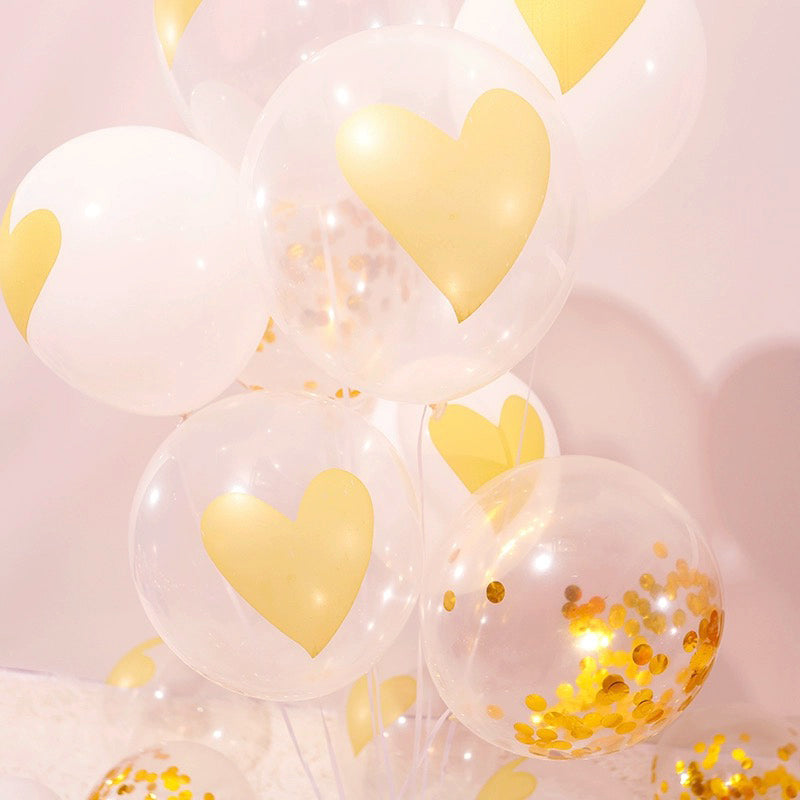 翻糖系列-透明愛心氣球 愛心氣球 印刷氣球