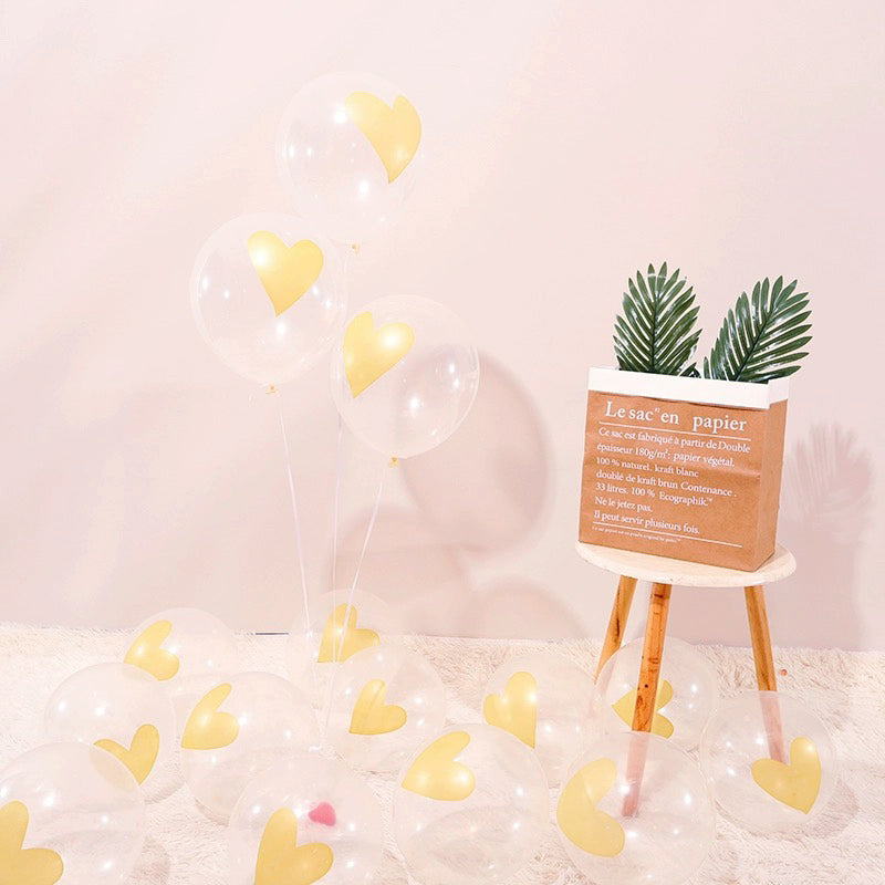 翻糖系列-透明愛心氣球 愛心氣球 印刷氣球