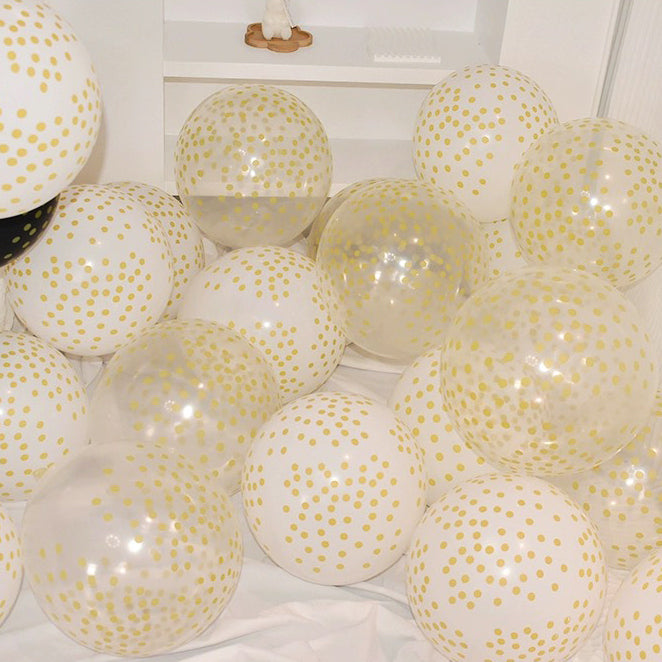 翻糖系列-金色點點氣球 點點氣球 印刷氣球