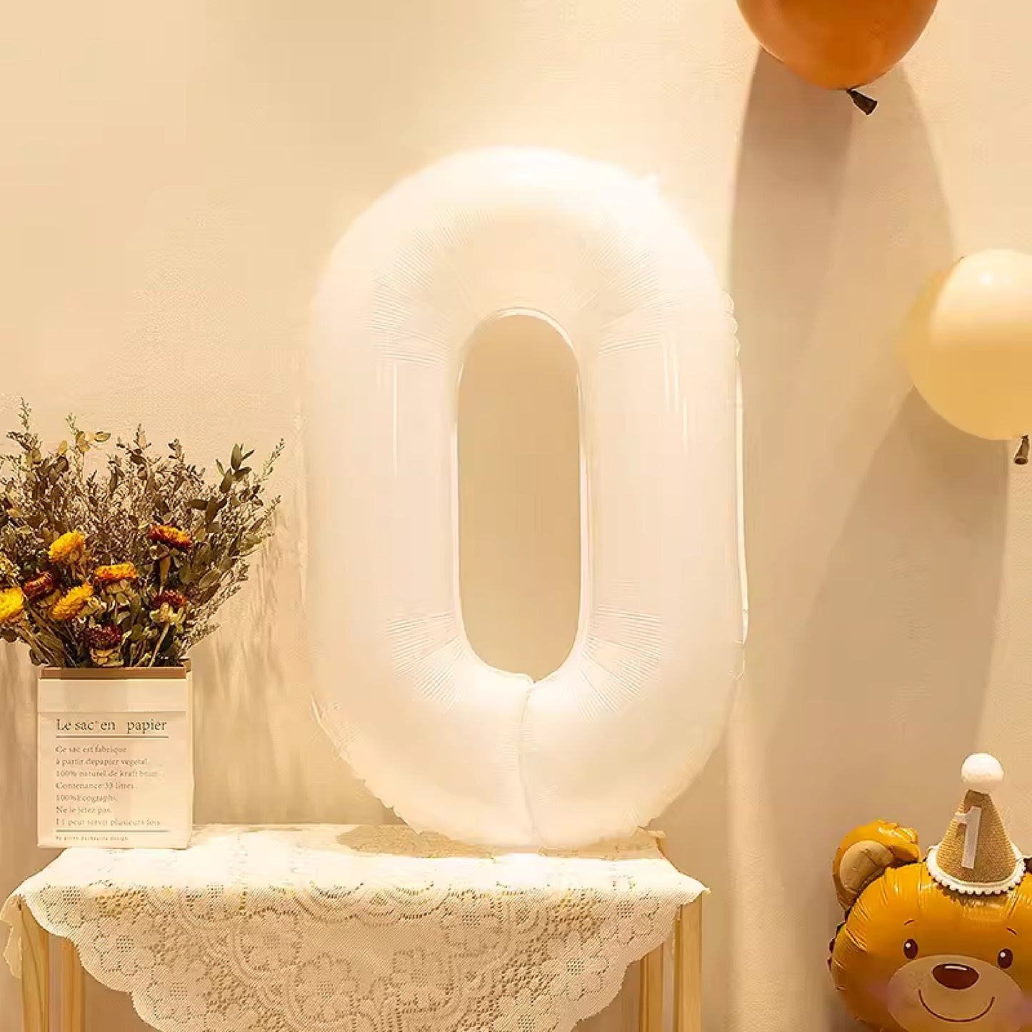 【0-9】雷根糖系列-純白數字氣球