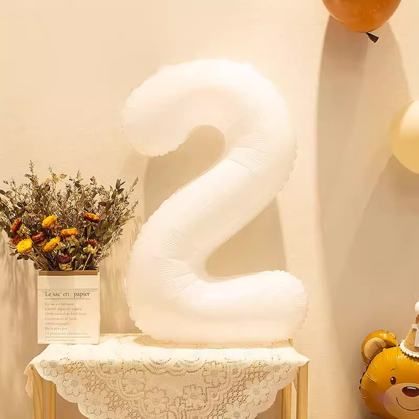 【0-9】雷根糖系列-純白數字氣球