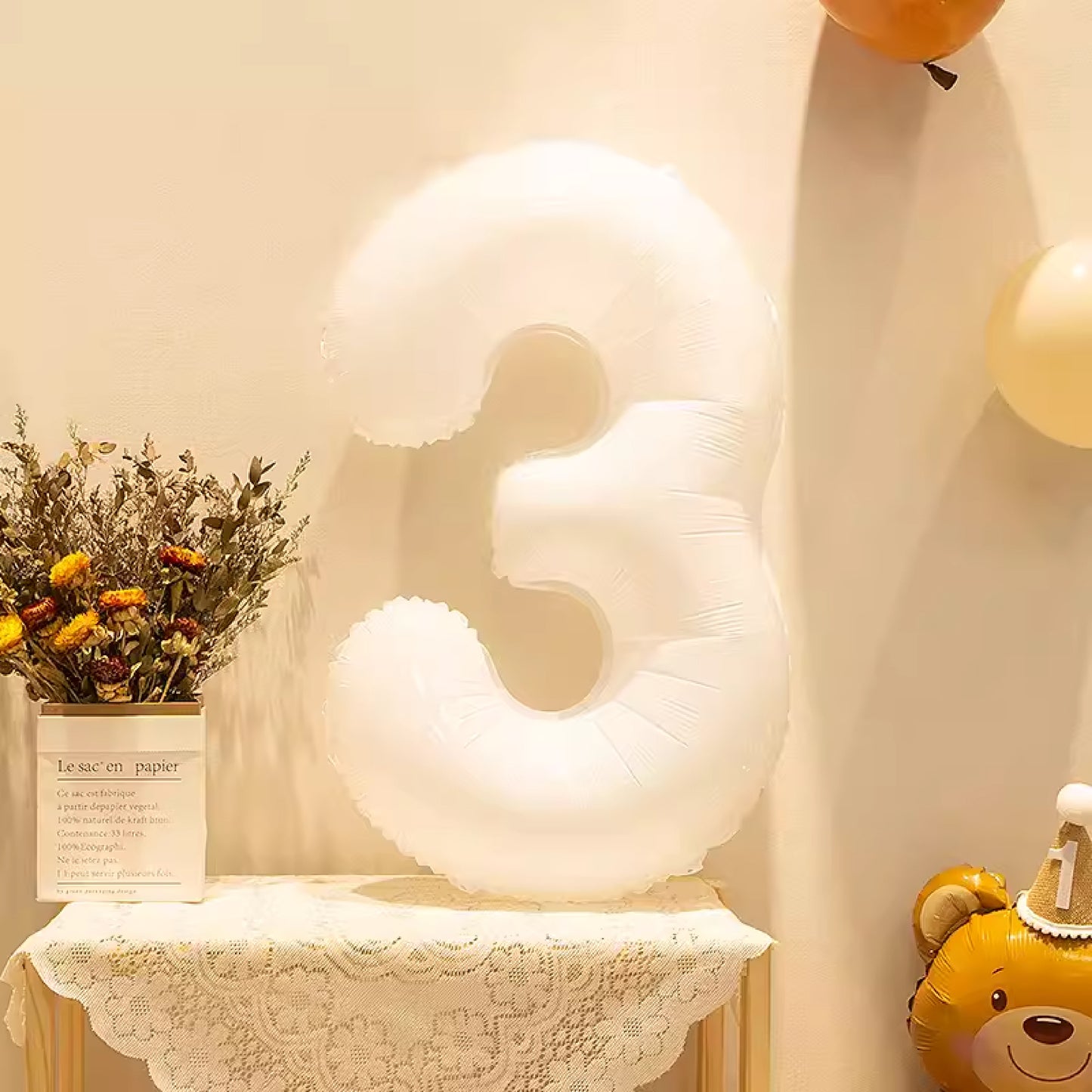 【0-9】雷根糖系列-純白數字氣球