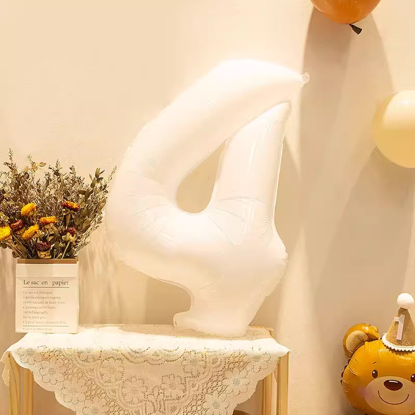 【0-9】雷根糖系列-純白數字氣球