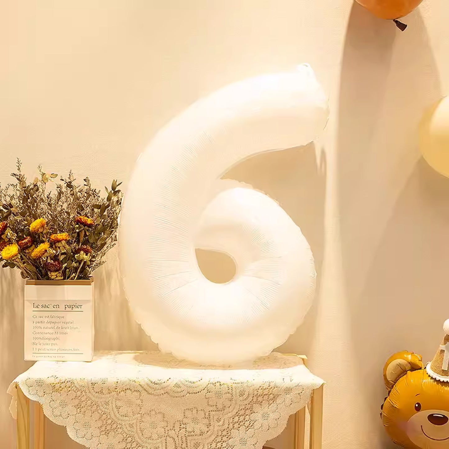 【0-9】雷根糖系列-純白數字氣球