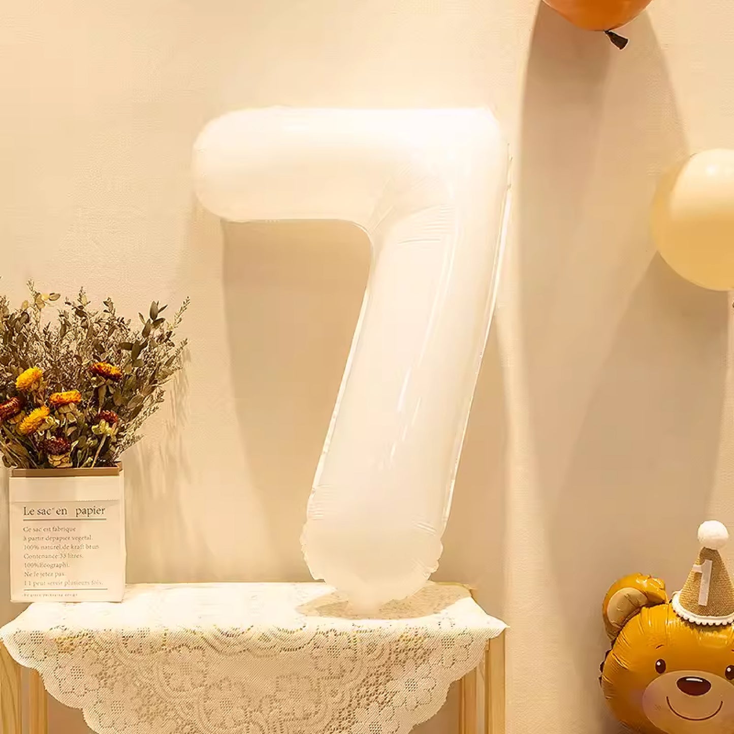 【0-9】雷根糖系列-純白數字氣球