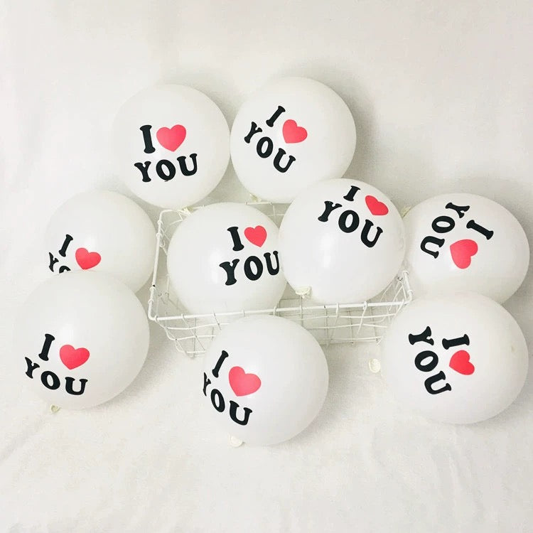翻糖系列-白色愛心氣球 愛心氣球 紅心氣球 I Love U氣球 字母氣球 印刷氣球