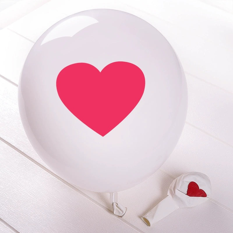 翻糖系列-白色愛心氣球 愛心氣球 紅心氣球 I Love U氣球 字母氣球 印刷氣球