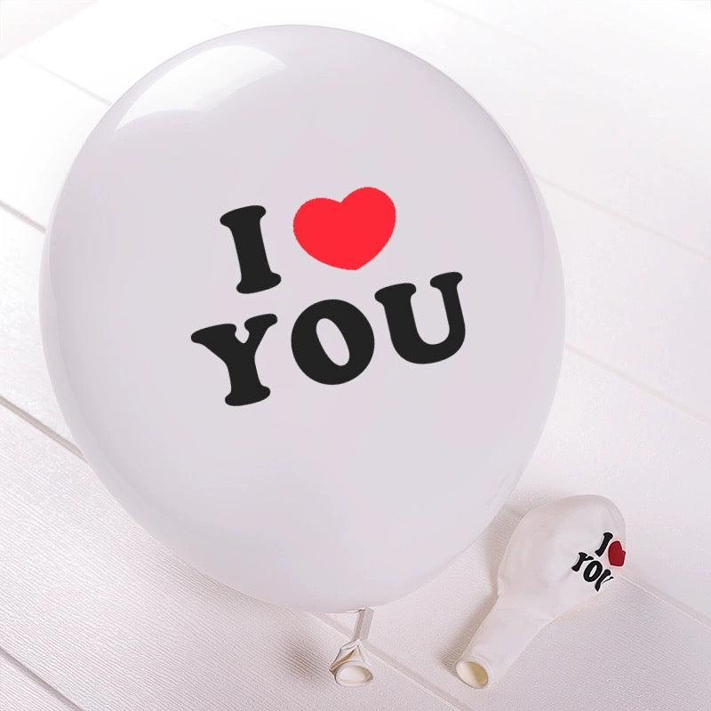 翻糖系列-白色愛心氣球 愛心氣球 紅心氣球 I Love U氣球 字母氣球 印刷氣球
